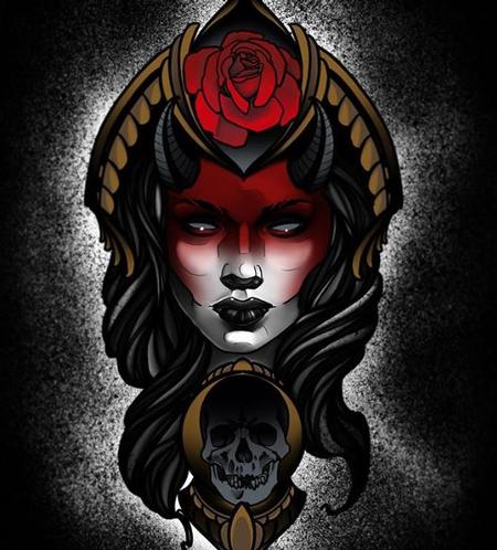 Al Perez - Al Perez Woman Rose & Skull II